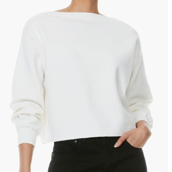 NWT $330 Alice + Olivia Nora REVERSIBLE Drawcord Ruched Sweater in size Medium! - Picture 2 of 5